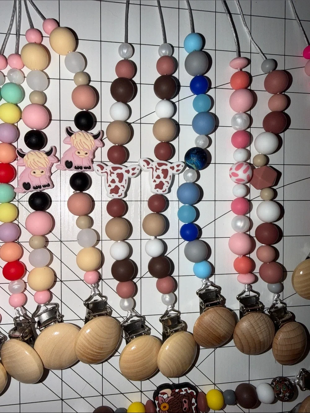 Kids Silicone Beaded Pacifier Clip - Multicolor $15 each